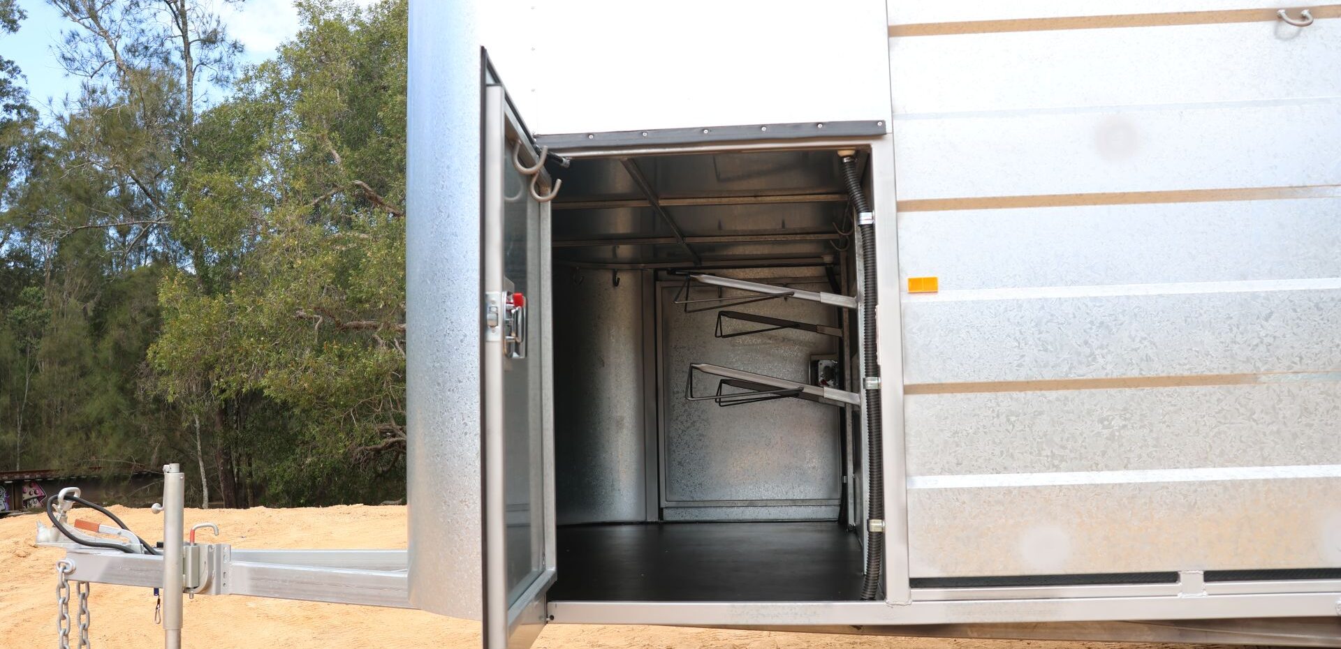 Square Front Stockman Front Tackroom with door open
