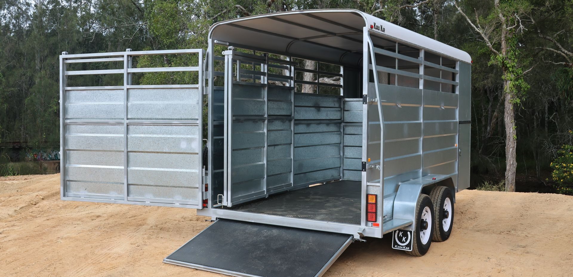 multi-use swing and slide tailgate shown in fully open position